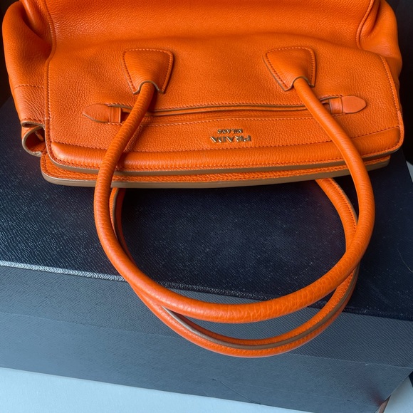 PradaCuir Frame Convertible Tote Canvas and Saffia - Picture 6 of 16